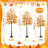 6FT/5FT/4FT Lighted Maple Trees 240LEDs Artificial Fall Trees with Lights Plug,3 Pack