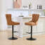 Chaises de jardin en similicuir à hauteur réglable - Design orange élégant, ensemble de 2, style rétro, avec housses, assise de 66 à 84 cm, mousse confortable.