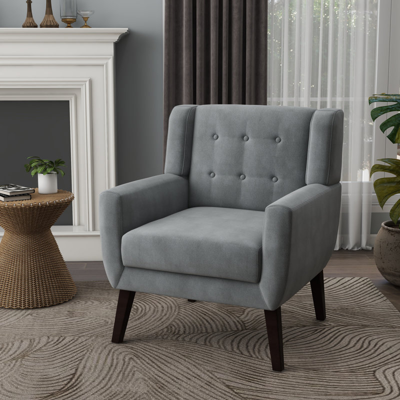 Stephanny Upholstered Armchair, Gray Velvet