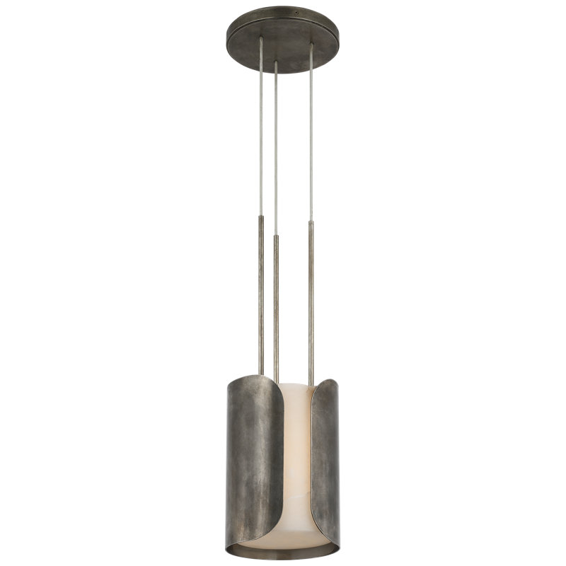 Anne-Marie Barton Armise Pendant with Nova Frost, 242" H x 7.5" W, Mottled Pewter, White