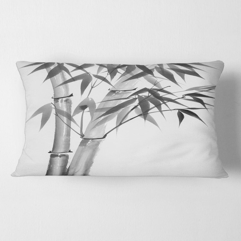 Housse et insert de coussin rectangulaire en bambou monochrome