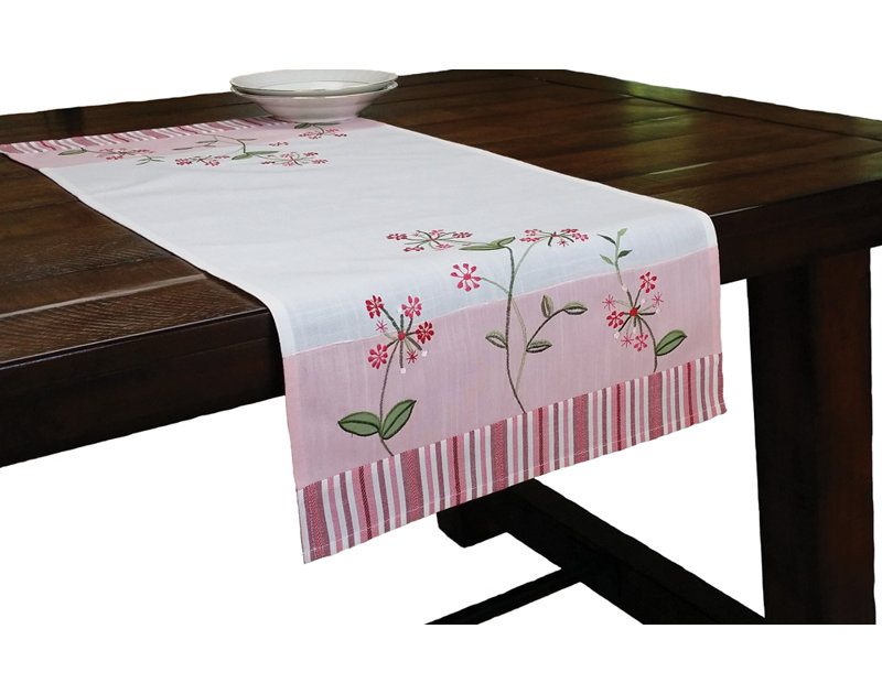 Whimsy Embroidered Pattern Table Runner