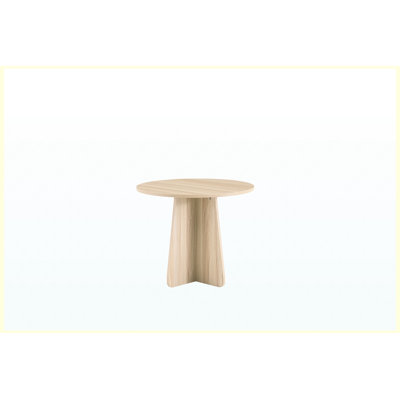 Ensemble de tables basses gigognes de style rétro, finition noyer / bois naturel avec pieds croisés pour le salon et la salle à manger