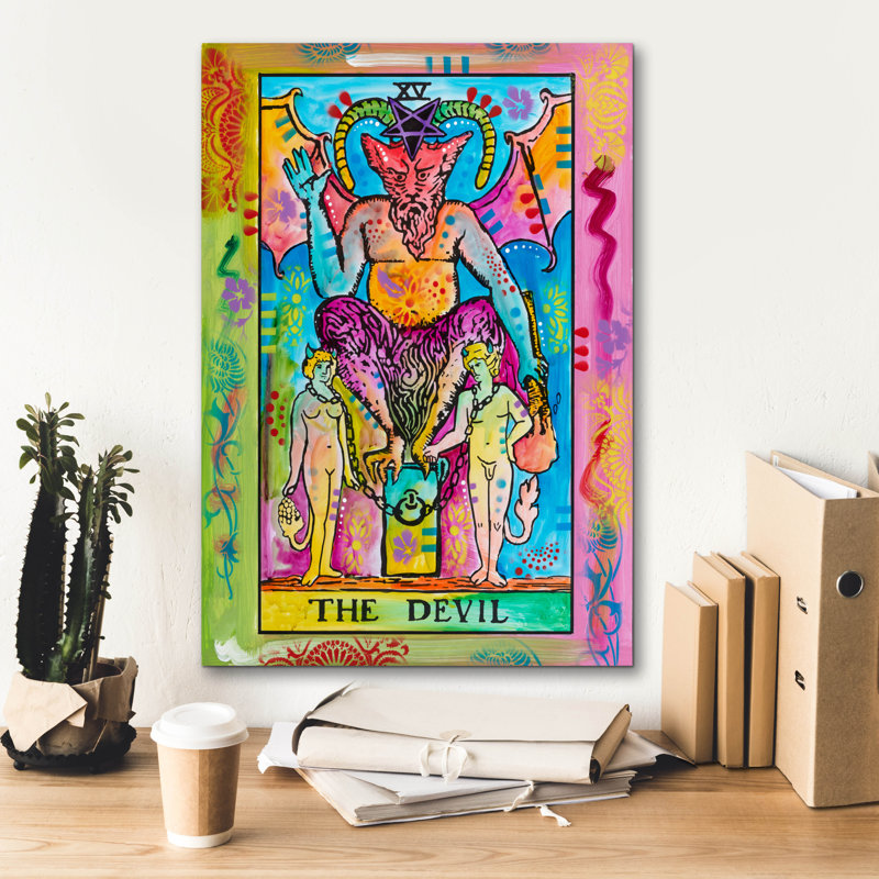 «Tarot - The Devil» par Dean Russo, art mural sur toile, H 26 po x l 18 po x P 0,75 po