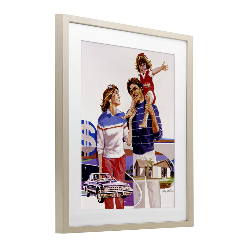 «Retro Family Nostalgia», reproduction encadrée sous verre, design par Wind River Studios, H 16 po x l 13 po