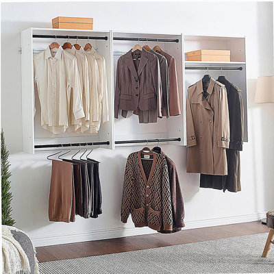 Devi White Wall Mounted Wood Closet System