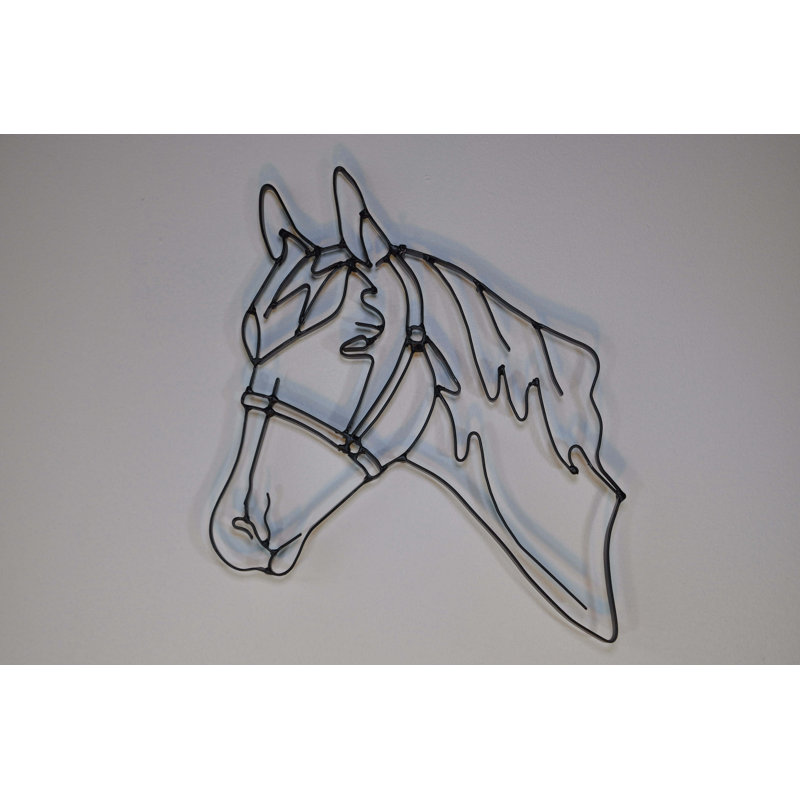 Décoration murale tête de cheval en métal