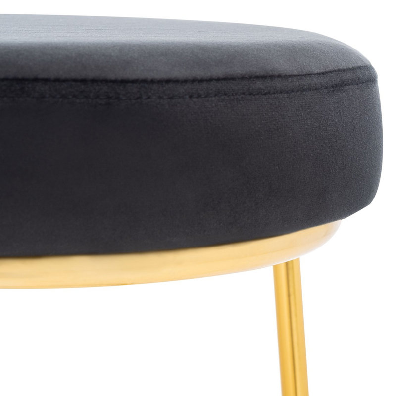 Upholstered Counter Stool with Metal Frame, Black