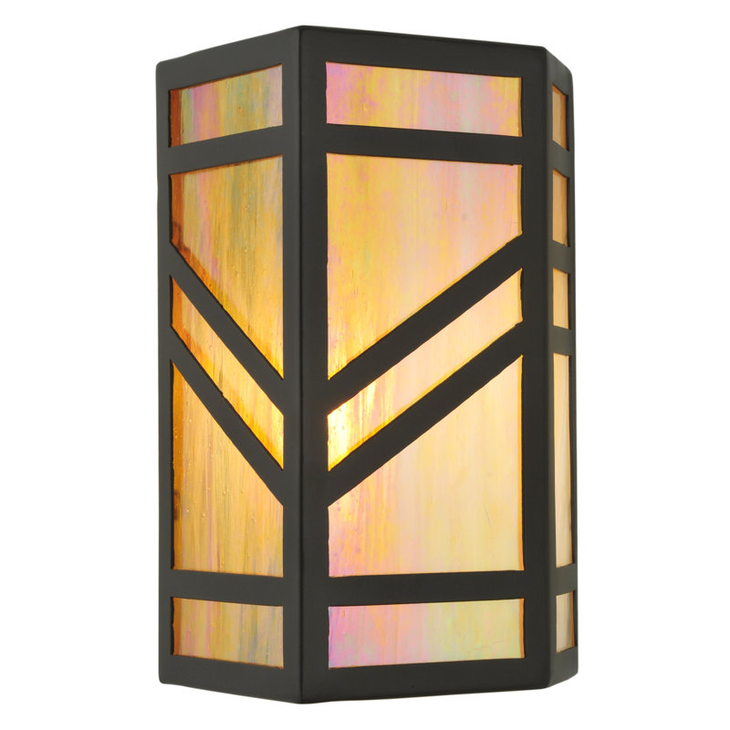 Applique murale en bronze à 1 lumière à intensité variable Santa Fe, H 11 po x l 7 po x P 6,5 po