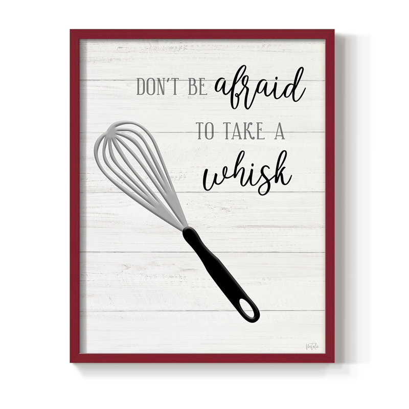 «Take A Whisk», reproduction encadrée - bois massif, H 11 po x l 9 po, Rouge