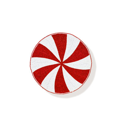 Peppermint Swirl Beaded Holiday Placemat