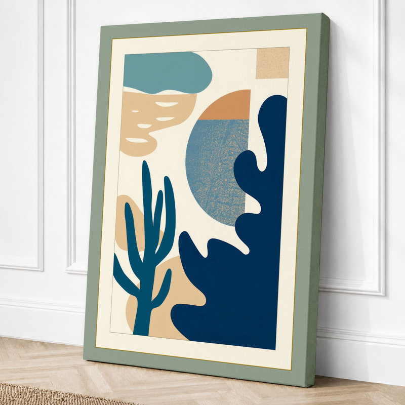 Desert Forms Mid-Century - Wrapped Canvas, 24x16 - 61.0 x 40.6 cm, Sage Border