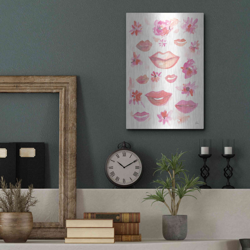 «Lips» par Jessica Mingo, art mural en métal, H 16 po x l 12 po 
