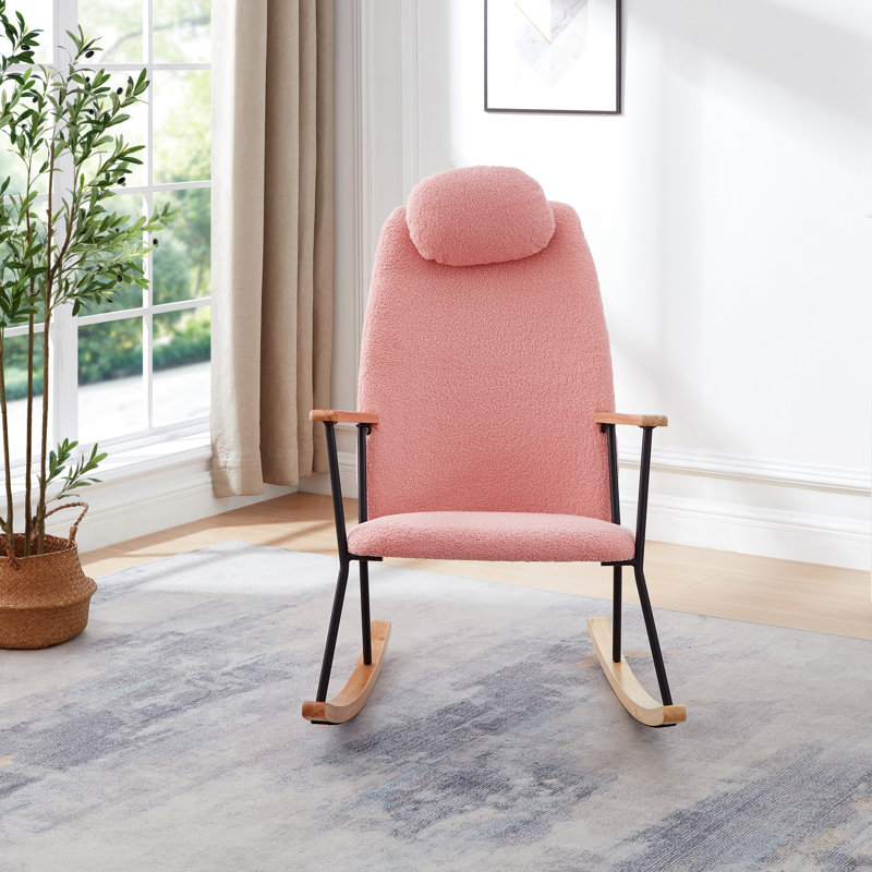 Chaise berçante réglable avec repose-tête, chaise berçante rembourrée avec dossier haut et chaises berçantes modernes Chaise d'appoint confortable pour chambre de bébé, chambre à coucher, salon