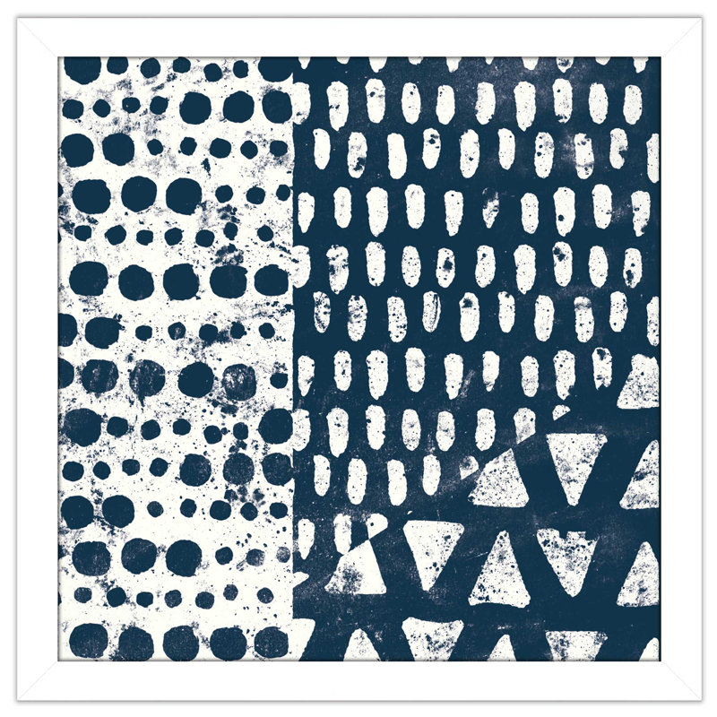 «Mark Make Tile III», reproduction de peinture acrylique, H 21,5 po x l 21,5 po x P 0,75 po, Cadre blanc