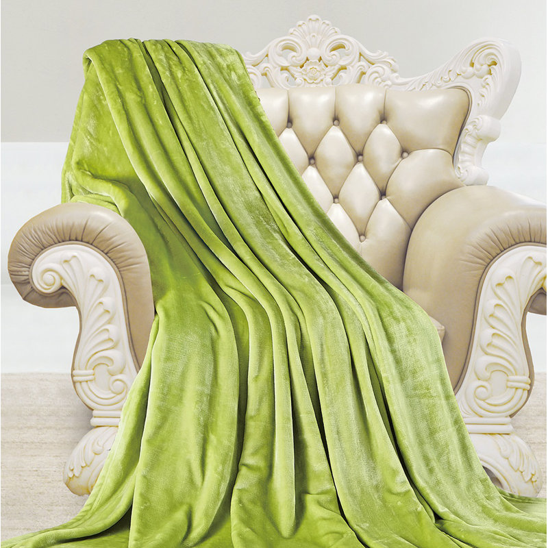  Couverture en velours brillant Microplush, Vert gazon