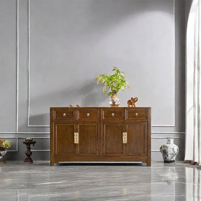 Armoire en bois d'orme avec quatre tiroirs