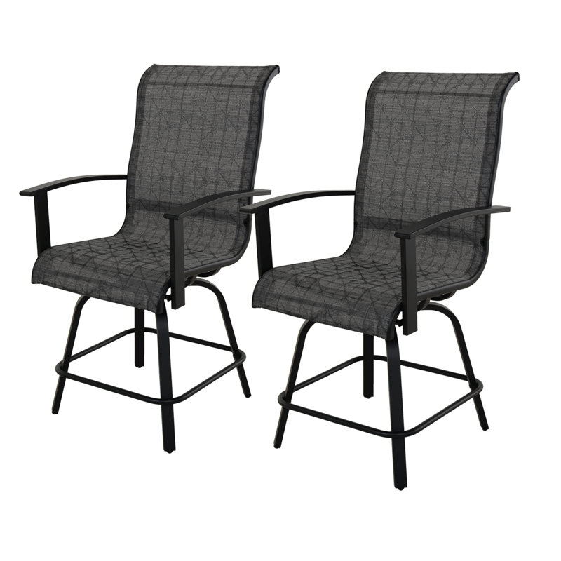 Tabouret de bar extérieur en métal Coffee, Gris