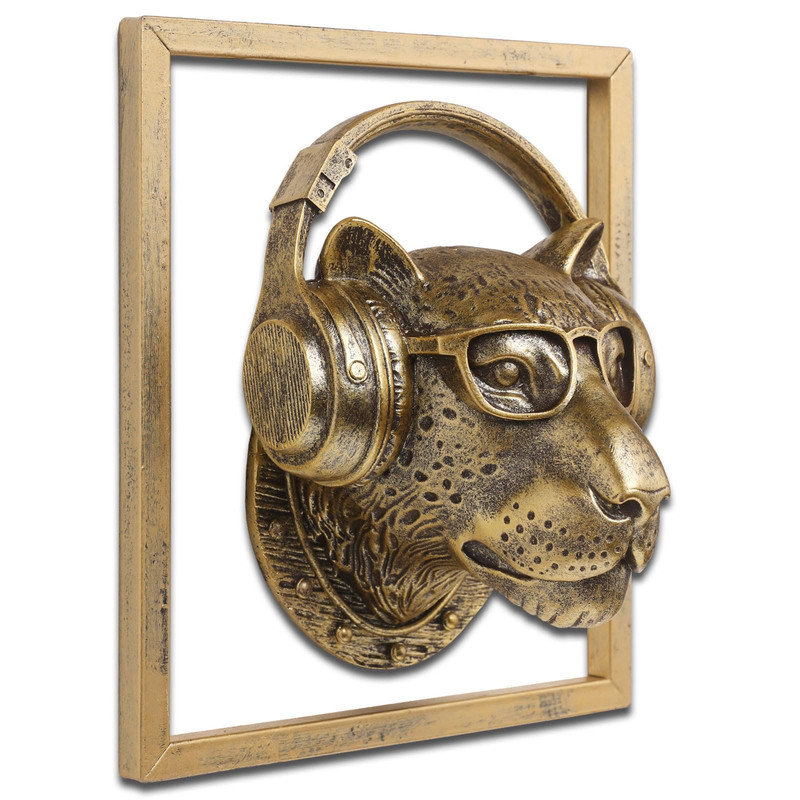 Exquisite Resin Animal Head Wall Sculpture (Gift Frame)-Leopard