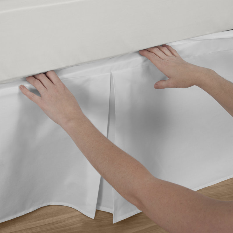 Bed Maker's No Lift Wrap Around Bed Skirt, 14" Drop, King, White, King, White