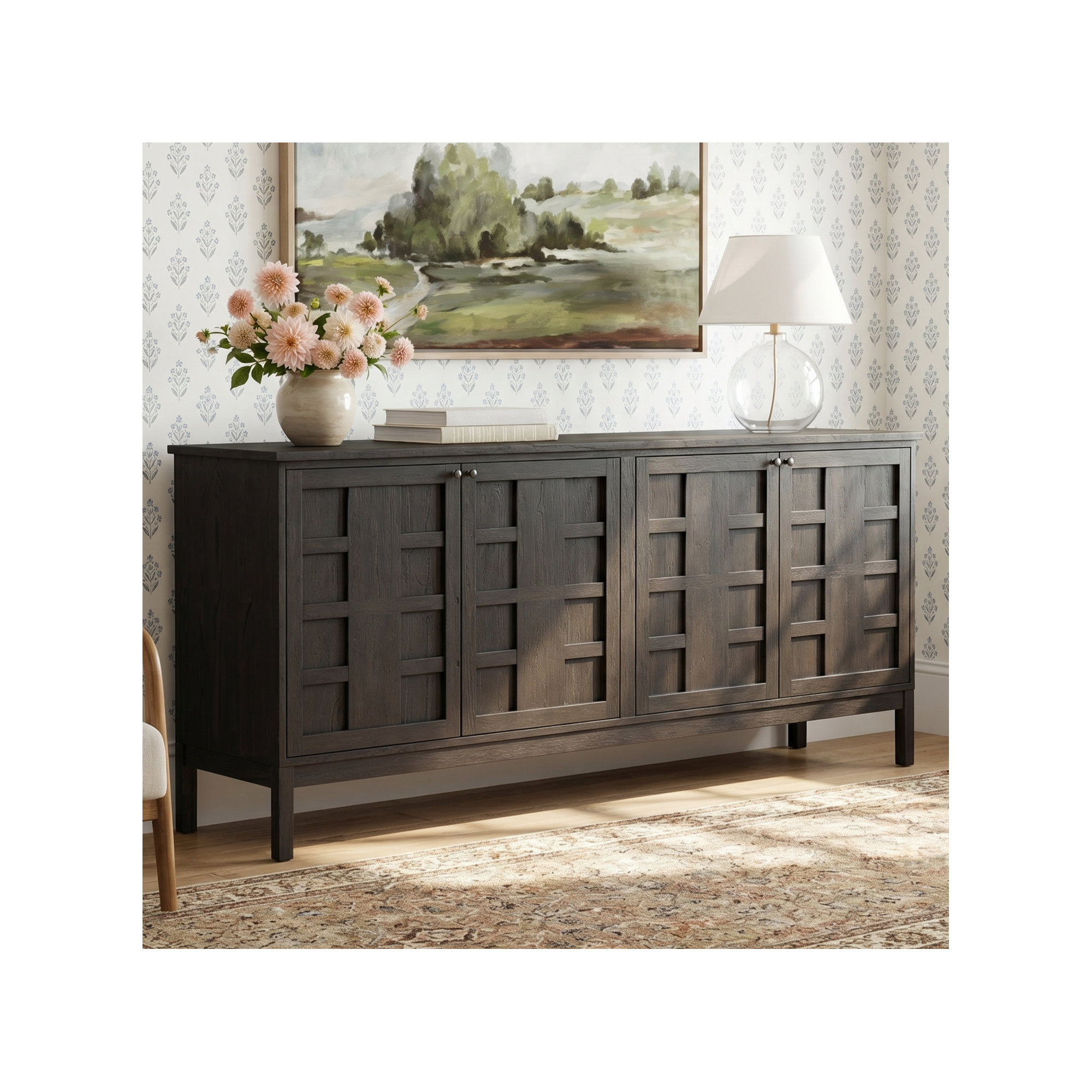 Colina Sideboard-Smoked Black, Black