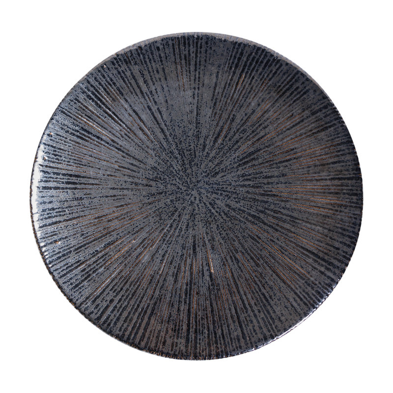 Sunburst Outdoor Round Side Table, Smoke Semi Gloss