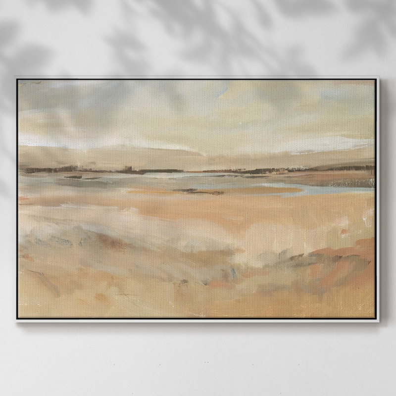 Earth Tone Landscape II, reproduction d'art sur toile, H 27 po x l 41 po x P 2 po, Blanc
