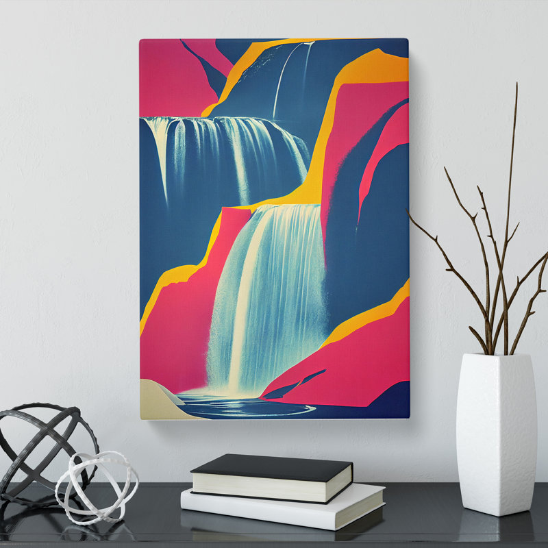 Colourful Waterfall - Wrapped Canvas, 76cm H x 50cm W x 3cm D