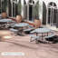Banc de pique-nique d'extérieur portable avec 4 bancs et trou de parasol gris-1658933878