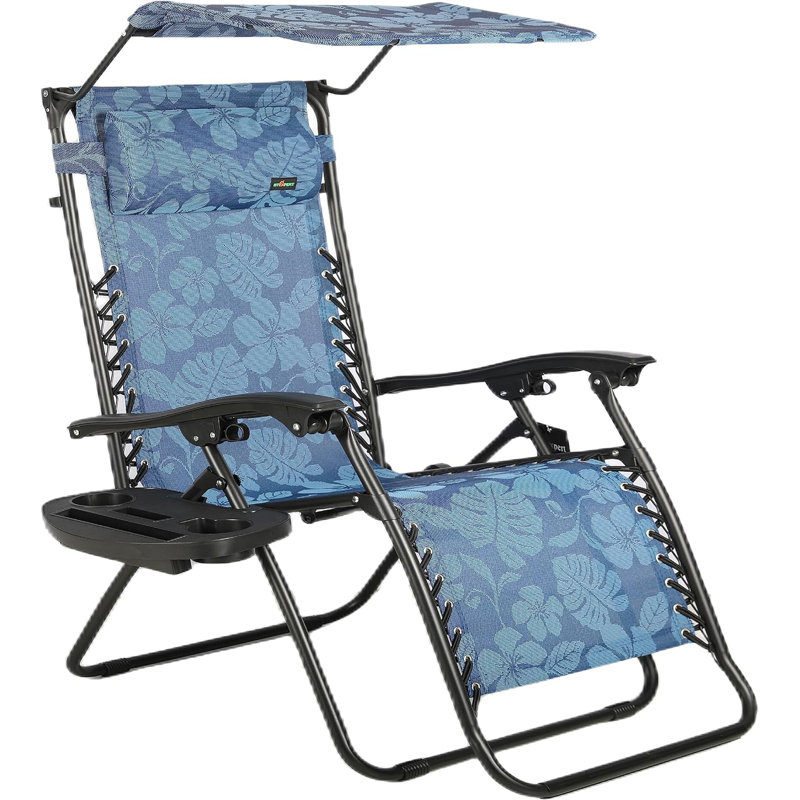 Folding Recliner Chair, Blue