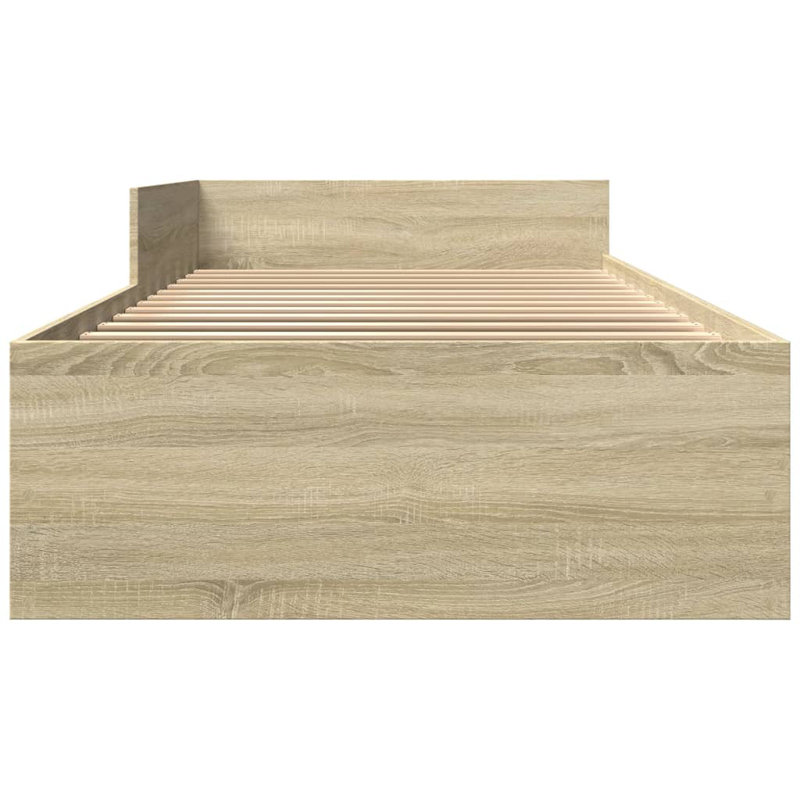 Bed Frame Without Mattress Engineered Wood, Small Single (2'6), Sonoma Oak