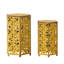 Paire de tables d'appoint en fer, jaune antique, charmant 2 panneaux ajourés - fer, choix de style fascinant