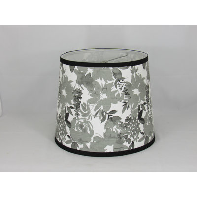 Black Floral Drum Lamp Shade