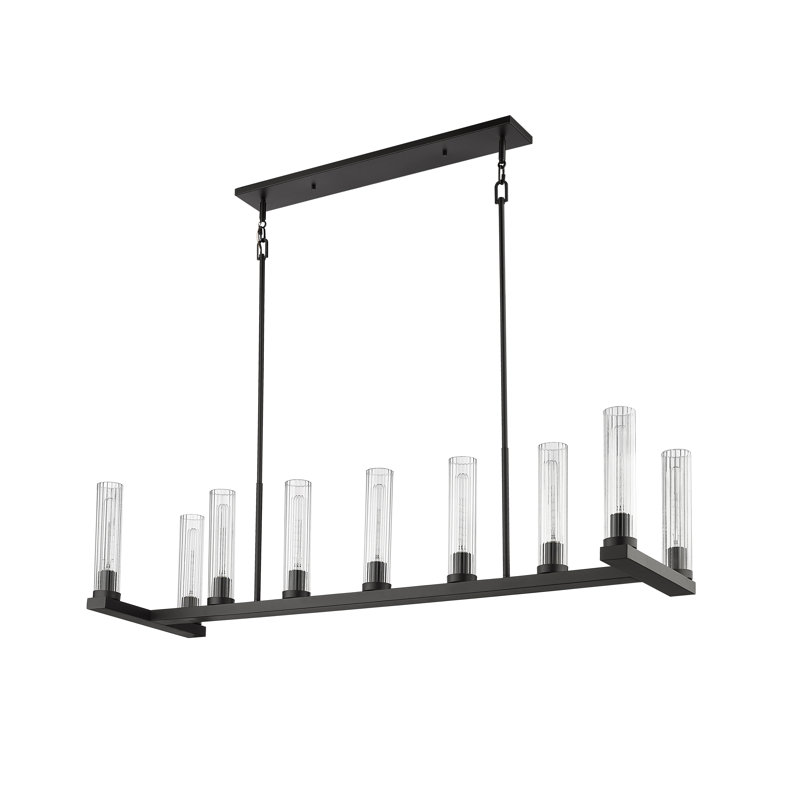 Lustre linéaire moderne à 9 lumières de style bougie Lustreann, Bronze
