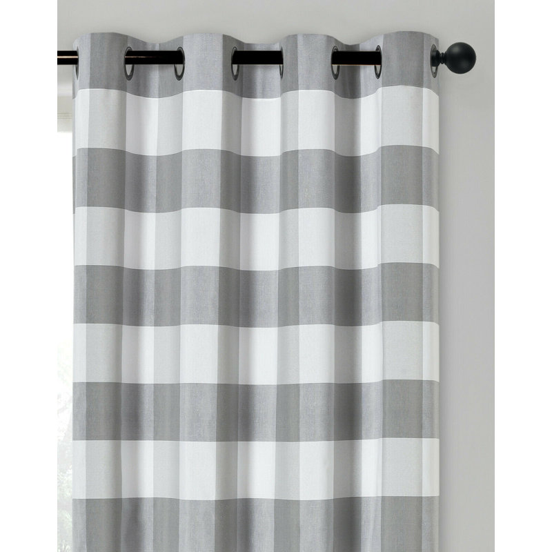 Estiven Cotton Blend Curtain Pair, Gray