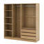 Armoire spacieuse sans porte avec tringle à vêtements, tablettes de rangement et 3 tiroirs pour l'organisation de la chambre à coucher-1439375830