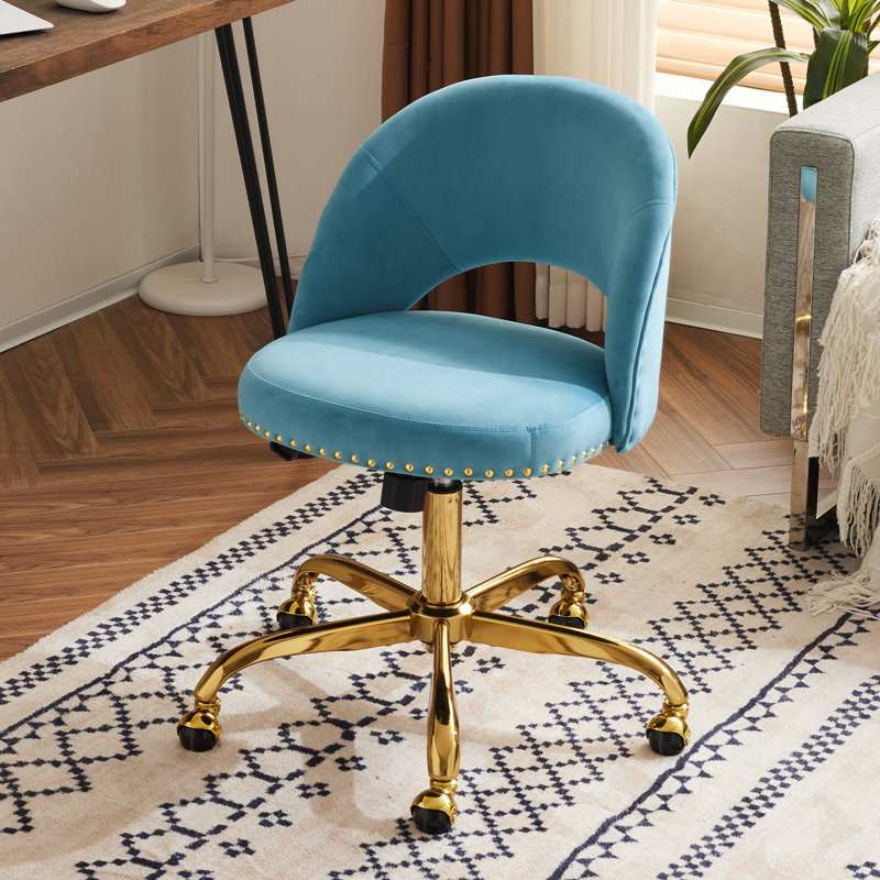Task Chair, Blue, Velvet