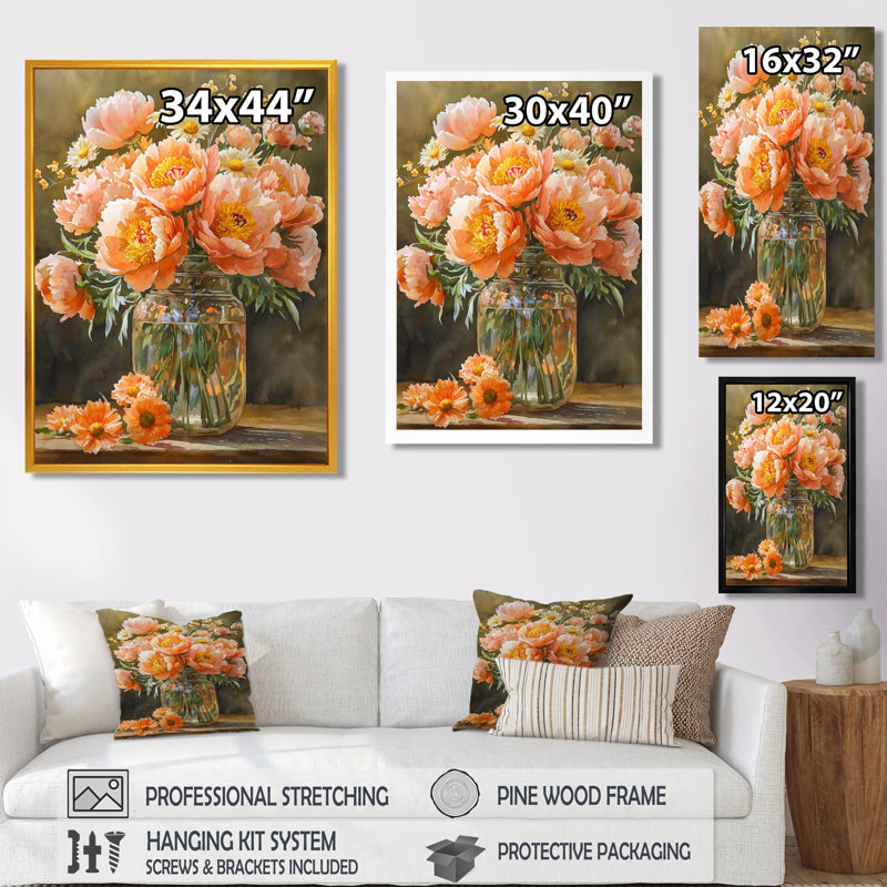 Ivesdale - salon d'art mural floral, H 40 po x l 30 po, Reproduction encadrée d'une seule photo, Noir, noir, noir, noir