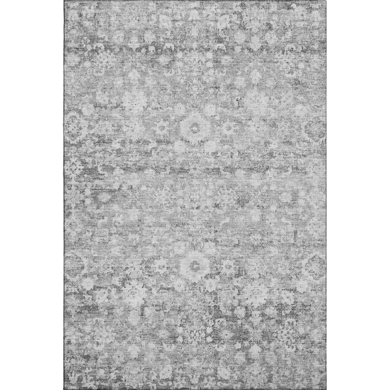 Premium Machine Washable Cerrito Silver Rug, Rectangle 3' x 5'