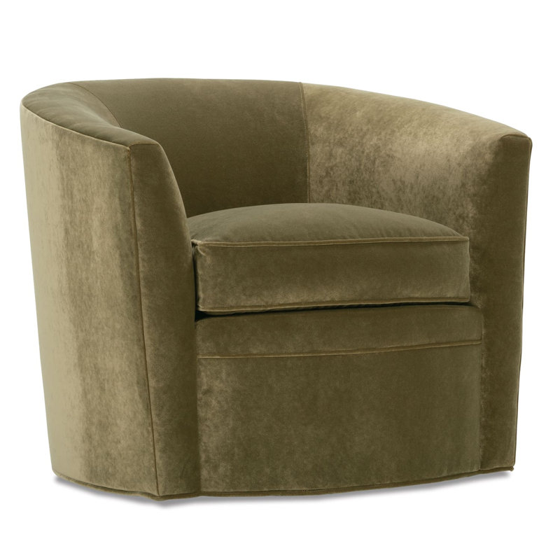 Fauteuil pivotant Kyaden, Velours olive (13295-13)