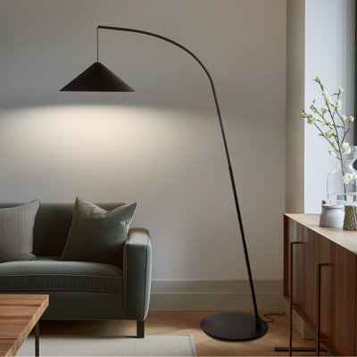 Lampe sur pied à DEL arquée avec base lestée 66 po Devin