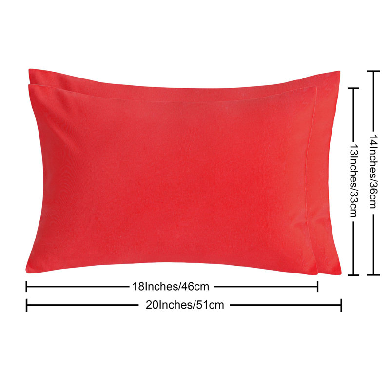 Two piece set of brushed ultra fine fiber zipper pillowcase, Red