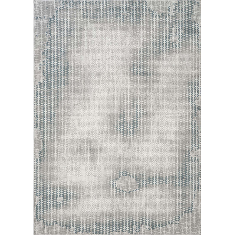 Tapis gris en polyester, Rectangle 7 pi 10 po x 10 pi 6 po
