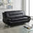 79”Modern 3 Seater Black Faux Leather Sofa