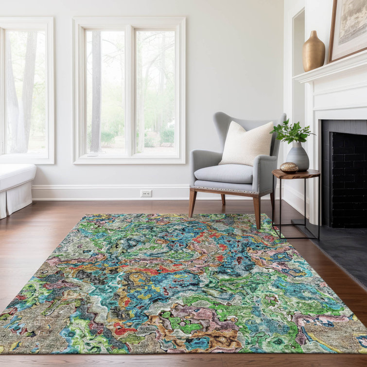 Malchow Washable Abstract Area Rug