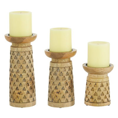 Ensemble de chandeliers de table en bois 3 pièces