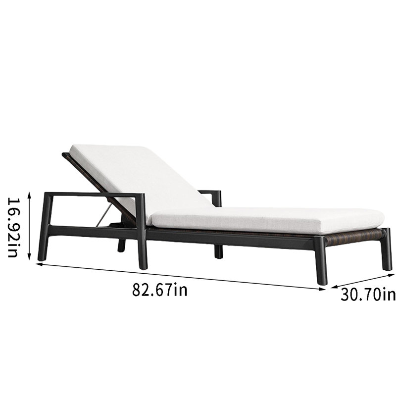Chaise longue d'extérieur en alliage d'aluminium VillaRattan