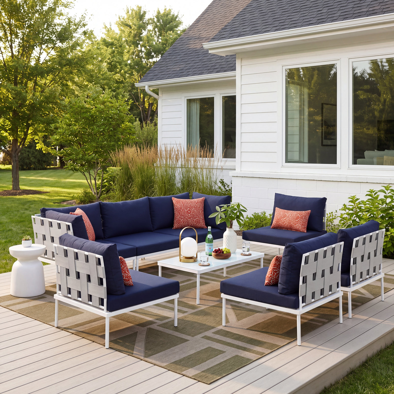Harmony 8-Person Patio Seating Group, Navy