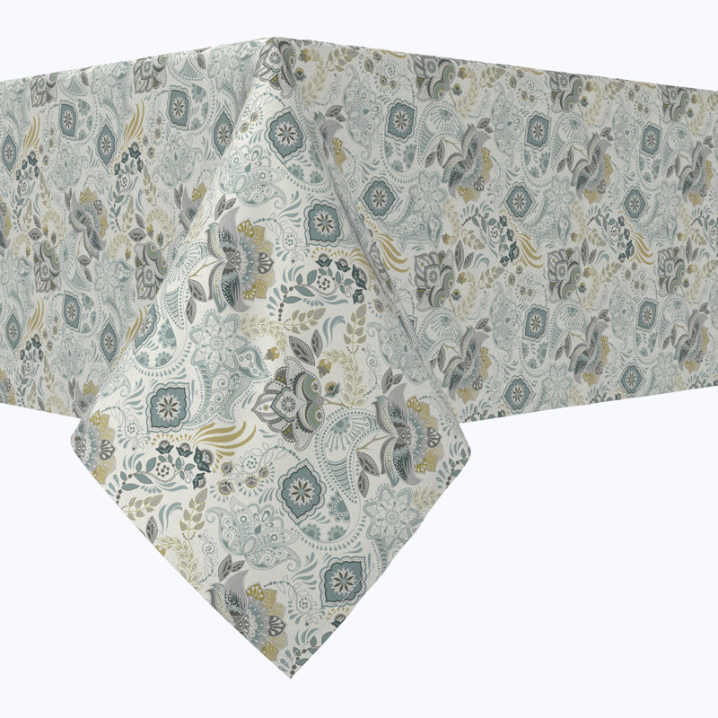 Rectangular Tablecloth, 100% Cotton, Floral 166, 104" x 60"