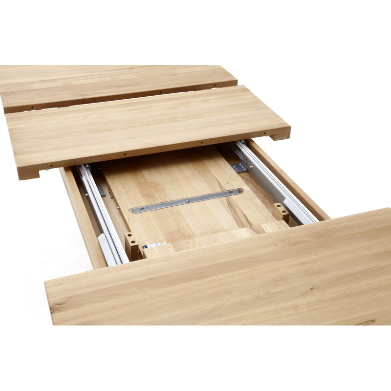 Justis Oak Solid Wood Dining Table, 78 cm H x 140 cm B x 90 cm T, Wildeiche